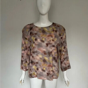 Cos Multicolor Ruffle shoulders top blouse size US 8